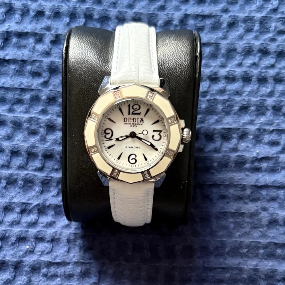 DEDIA Lily L Ladies' Diamond and Leather Watch, Brand New in Box - Picture 3 of 7